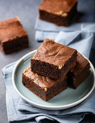 Fresh pieces of delicious chocolate brownies