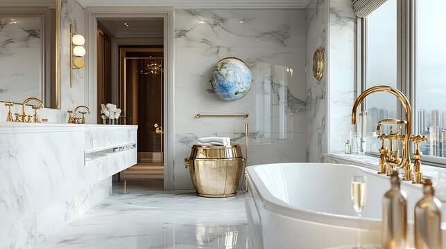 luxurious marble bathroom design with gold accents - luxury and opu.