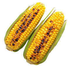 Grilled Corn on the Cob Delicious Summer Food Sweet Yellow Maize bbq ear ripe farm diet cook dark   