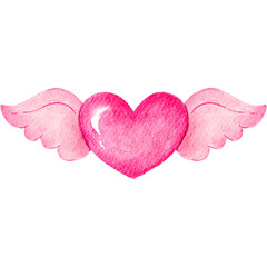 Pink Heart Element Symbol of Love on Valentine's Day