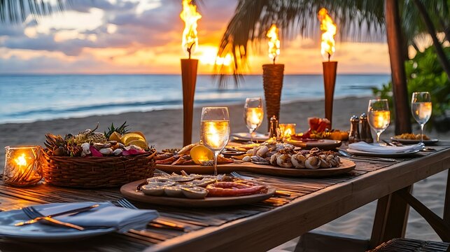 romantic beach sunset dinner - • luxury travel & experiences