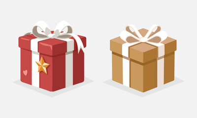 Beautiful Valentine Gift Box set Vector