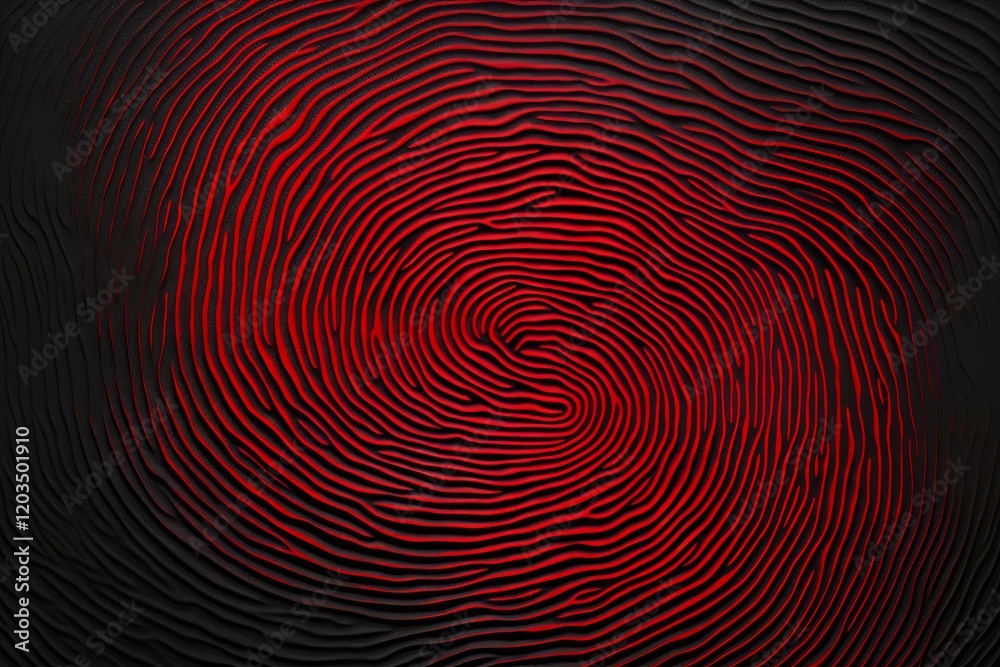 Canvas Prints fingerprint glowing red in the dark, creating concentric circles, representing security, identity, a