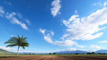 Obraz premium Serene Palm Tree Landscape