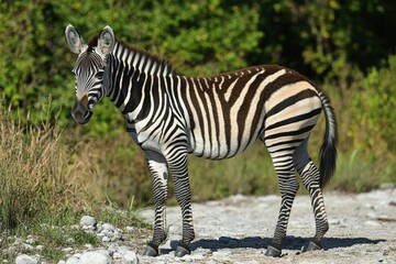 Naklejka premium Close-up of a camel in the desert with a golden sunset.. Beautiful simple AI generated image