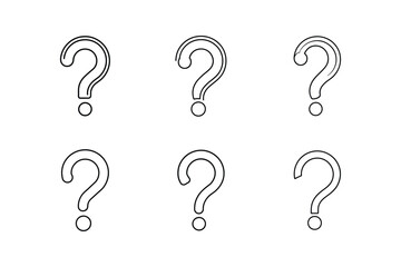 question icon line art vector illustration