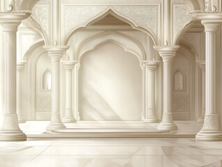 Fototapeta premium Elegant White Palace Interior Architecture Design
