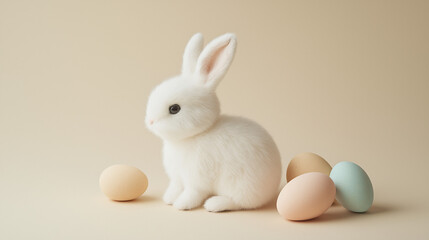Obraz premium Easter Bunny with Neutral Background