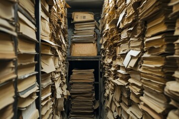 Obraz premium Documents at workplace, Generative AI