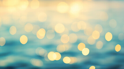 Obraz premium Seascape Abstract Beach with Calm Sea Bokeh Light and Sand Foreground