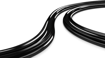 Dynamic White Background with Sleek Black Curves and Lines