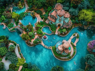 Naklejka premium Aerial view of a fantastical landscape