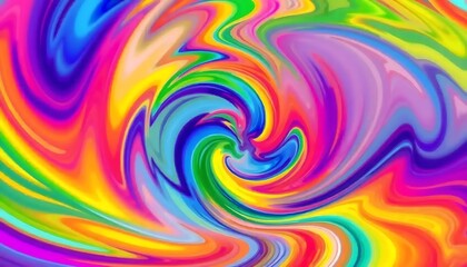 Obraz premium Vibrant Swirling Rainbow Abstract Art Design