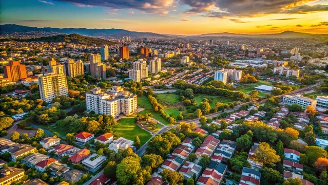 Aerial Drone View of San Pedro Garza Garcia, Mexico: Upscale Suburban Landscape