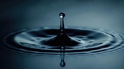 A Single Drop of Water Creates Concentric Rings on a Dark Surface
