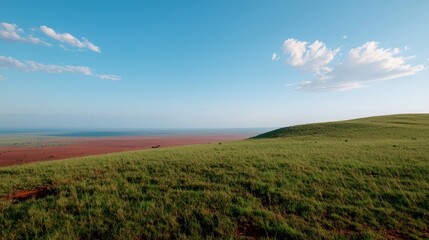 Obraz premium Vast Grassland under a Clear Sky