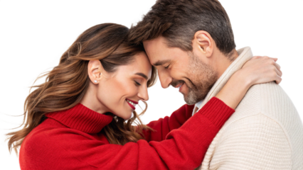 couple of lovers, valentine's day, isolated, transparent background, AI