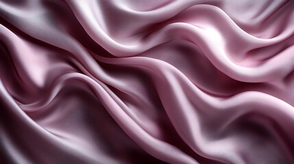 Obraz premium A pale pink, satin-like fabric with rippling folds is shown.
