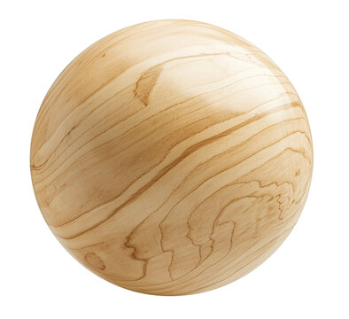 poplar wood sphere, smooth poplar wood texture ball, cutout png