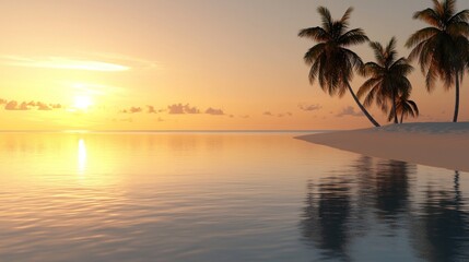 Sunset on Tropical Beach