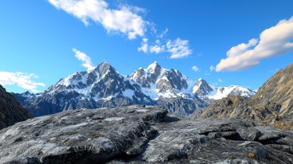Majestic Snowcapped Mountain Range