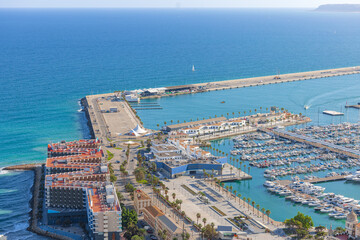 Obraz premium Aerial view of large marina in the mediterranean
