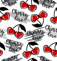 Cherry pattern on a white background.