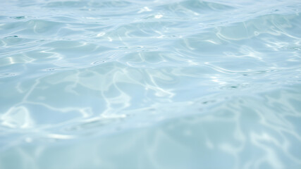 Obraz premium White water with ripples on the surface. Defocus blurred transparent white colored clear calm water surface texture with splashes. Water waves with shining pattern texture background. Generative AI