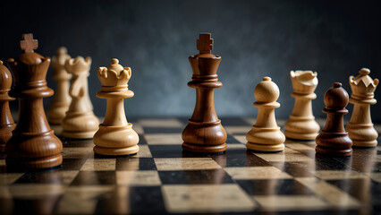 Concepts for business, competition, and strategic ideas based on the chess board game