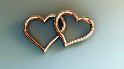 Interlocking gold heart shapes symbolize enduring love and connection, making a tender visual for romantic branding or anniversary campaigns.