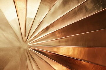 Shimmering golden hues radiate from an intricate metallic pattern capturing the warmth of afternoon light. Generative AI
