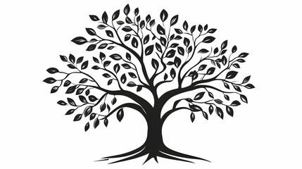 Obraz premium Lush, leafy tree illustration against white background; nature, growth, life, ecology concept; ideal for website design, print, or book illustrations