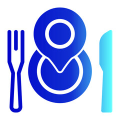 Restaurant Icon With Solid Gradient Style