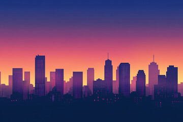 Fototapeta premium city skyline at sunset
