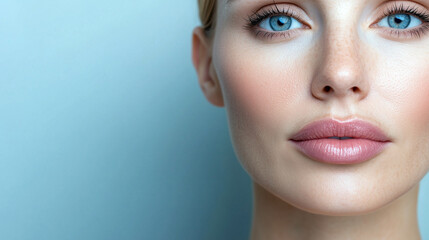 Fototapeta premium Close up portrait of a woman. Beauty care and surgery concept. 