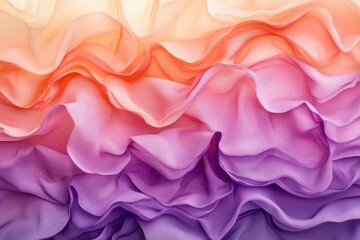 Obraz premium Colorful fabric layers create a stunning visual experience with vibrant shades blending softly together. Generative AI