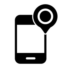 Mobile Map Icon With Solid Style