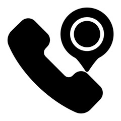 Phone Location Icon With Solid Style