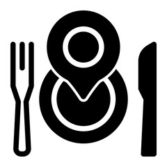 Restaurant Icon With Solid Style
