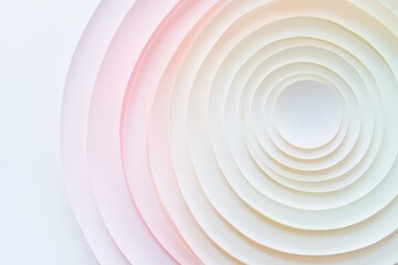 Fototapeta premium Layers of tranquility in soft pastels create a serene circular pattern reminiscent of nature's gentle forms. Generative AI