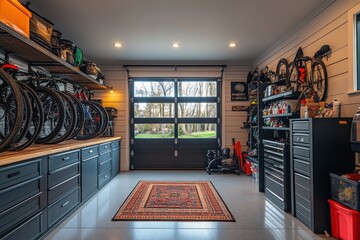 Efficient bike storage solutions modern garage vertical racks organized space bright environment innovative design for compact living