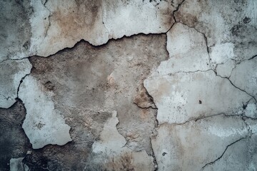 Obraz premium Cracked wall texture revealing the beauty of decay in an old urban building during twilight hours. Generative AI