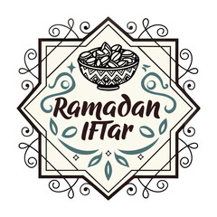 Ramadan Iftar Vector Style Illustration