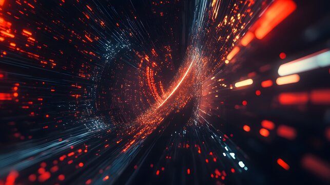 21. A futuristic digital grid with fast-moving data streams passing through interconnected nodes, symbolizing hosting speed