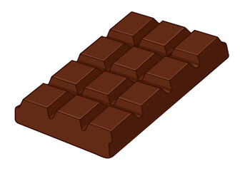 Bar of Chocolate Clipart. A bar of chocolate with twelve rectangular pieces. Vector illustration design.