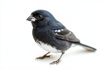 Black and white bird on white background