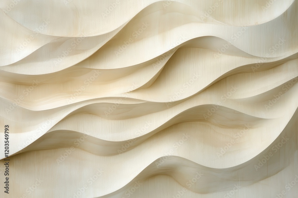 Poster textured waves of soft beige create a calming backdrop in modern architecture highlighting natural e