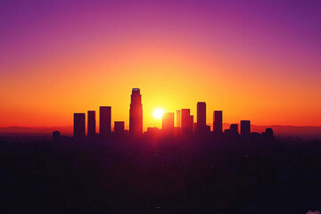 Fototapeta premium sunrise over the city