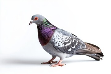 Naklejka premium Elegant pigeon with iridescent feathers