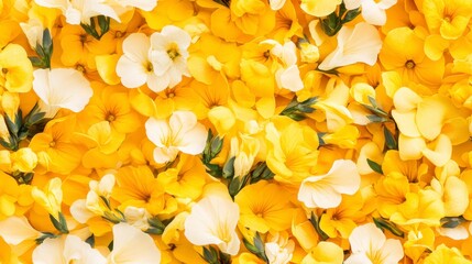Obraz premium Mini yellow snapdragons create a vibrant seamless pattern, perfect for textiles and wallpapers, adding a cheerful botanical touch to any design.
